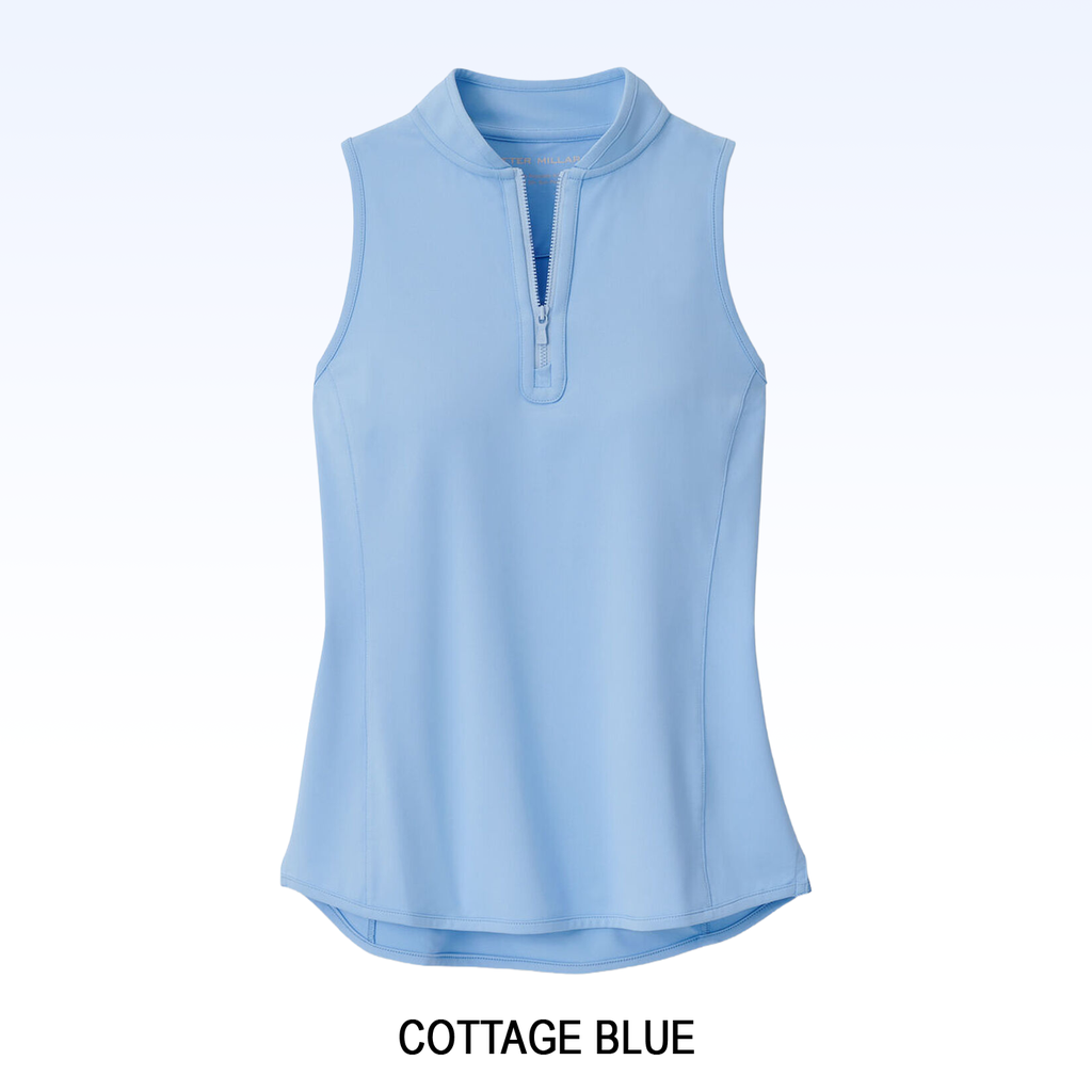 PETER MILLAR SLEEVELESS ZIP POLO